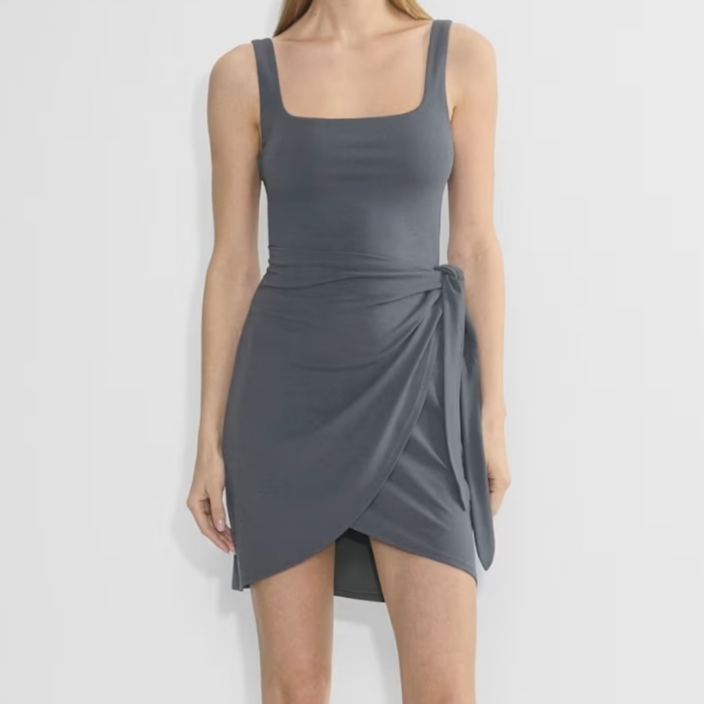 Aritzia Wrap Dress In Terracotta (Not Grey)